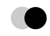 Two circles that overlap 25%.